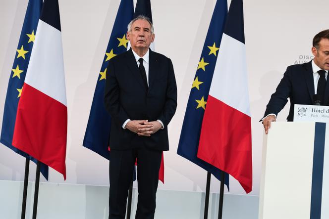 François Bayrou and Emmanuel Macron in Paris, July 13, 2025.